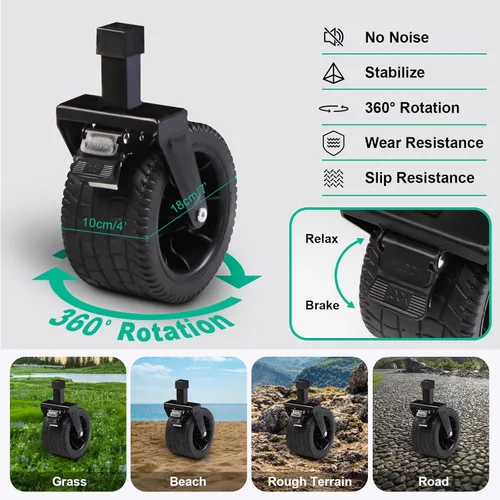 Miniatura 4 de MMQ Carro plegable de alta resistencia con capacidad de peso de 550 libras, carro plegable con ruedas grandes, construcción robusta