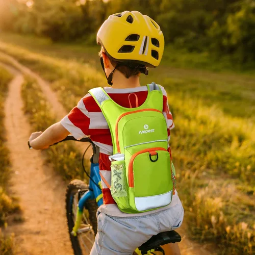 Miniatura 7 de Nepest Mochila de hidratación para niños, mini mochila de agua con vejiga de agua de 1.5L para senderismo, ciclismo, correr Rosa
