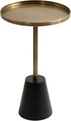 Miniatura 10 de Kate and Laurel Tira - Mesa auxiliar redonda, 14 x 14 x 24 pulgadas, madera marrón nogal y negro, mesa auxiliar decorativa estilo pedestal para usar