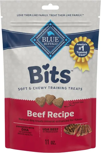 Miniatura 11 de Blue Buffalo Bits Golosinas Suaves para Perros para Entrenamiento, Hechas con Ingredientes Naturales y Mejoradas con DHA, Receta de Carne de Res