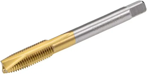 uxcell Tapón de punta en espiral roscado M8 x 1 rosca, roscas de tierra H2 3 flautas, acero de alta velocidad HSS 6542, recubierto de titanio,