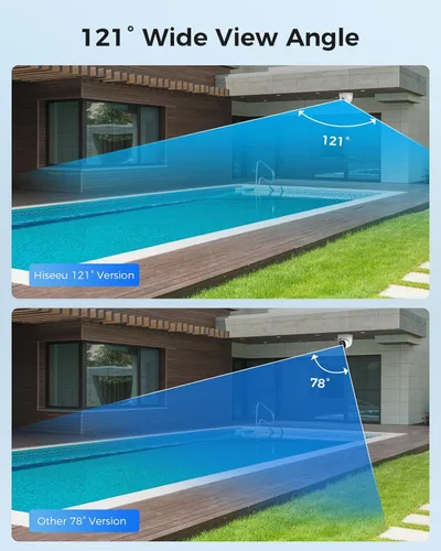 Miniatura 4 de 【Vista amplia de 121° + HD 4K】 Sistema de cámara de seguridad Hiseeu 4K, 8 cámaras de seguridad PoE de 8MP para exteriores e interiores, sin tarifa