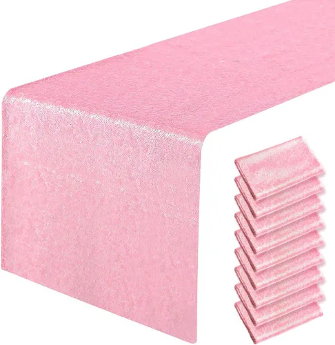 Miniatura 60 de Pufogu - Camino de mesa de lentejuelas brillantes de 12 x 72 pulgadas para fiestas de cumpleaños, decoración de bodas, despedidas de soltera