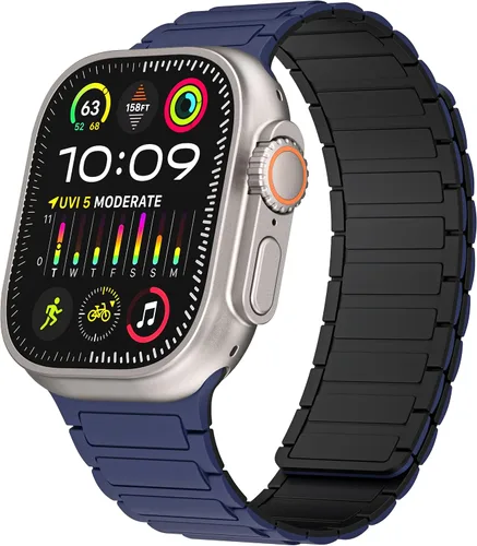 Miniatura 12 de Correa magnética compatible con Apple Watch Ultra 3/2/1 de 1.929 in, 1.811 in, 1.772 in, 1.732 in, 1.654 in, 1.614 in, 1.575 in, 1.496 in, correa