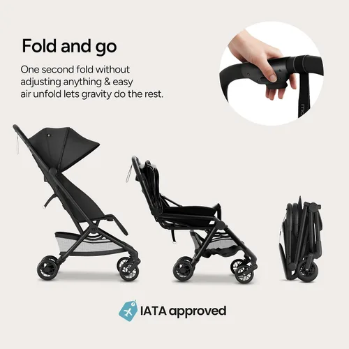 Miniatura 6 de Mompush Velo Cochecito de viaje ligero, compacto y apto para aviones para bebés y niños pequeños, asiento reclinable completamente plano, plegable