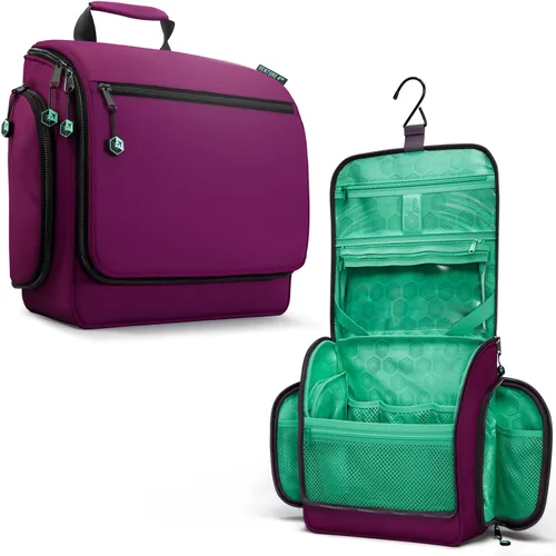 Miniatura 15 de VENTURE 4TH Neceser de viaje colgante para mujeres y hombres - Organizador grande de artículos de tocador con 18 compartimentos, bolsa extraíble