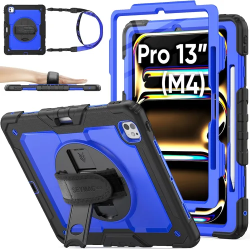 Miniatura 10 de SEYMAC stock Funda protectora para iPad Air de 11 pulgadas M3 2025/M2 2024 (Air 7ª/6ª generación), funda resistente con protector de pantalla
