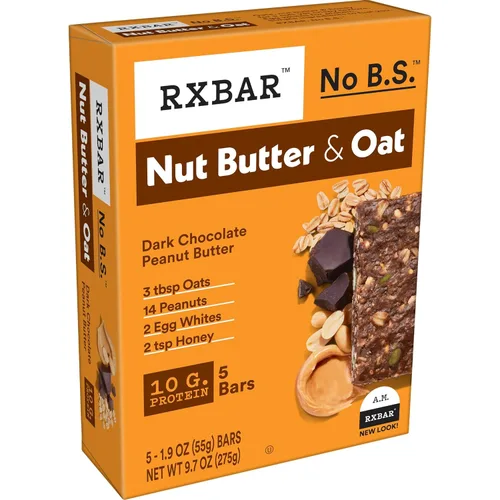 Miniatura 7 de RXBAR - Barras de mantequilla de nuez y avena con proteína, snacks de proteínas, mantequilla de maní y chocolate oscuro (6 cajas, 30 barras)