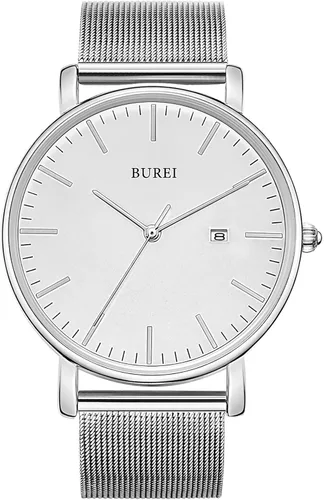 Miniatura 9 de BUREI Relojes de pulsera para hombre, relojes minimalistas de moda, analógicos de cuarzo, impermeables para hombres