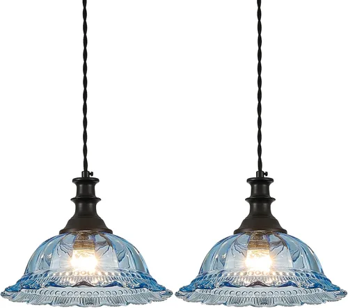 Miniatura 19 de HDDFL Lámparas Colgantes de Vidrio Modernas Accesorios de Iluminación Colgante Lámpara Colgante Acabado Cepillado Accesorio de Luz Colgante