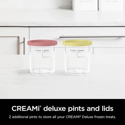 Miniatura 6 de Ninja Creami Deluxe - Paquete de 2 pintas compatibles con máquinas de helados Creami Deluxe serie NC500, pintas Ninja auténticas, sin BPA y aptas