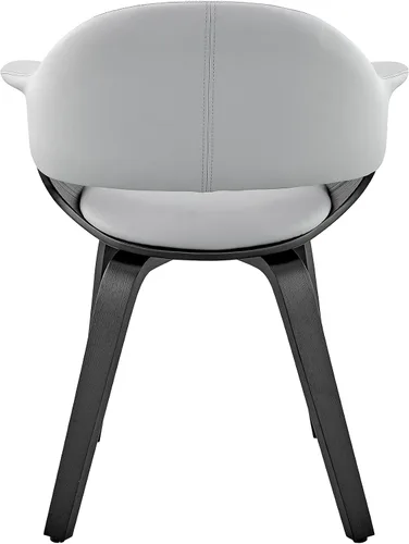 Miniatura 7 de Armen Living Adalyn - Silla de comedor de piel sintética y madera, gris/negro, 19 pulgadas de profundidad x 25 pulgadas de ancho x 30 pulgadas