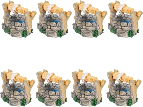 BESPORTBLE Juego de 24 figuras de pozo de agua en miniatura: accesorios de jardín de hadas para decoración de micro paisajes, kit de adornos de pozo