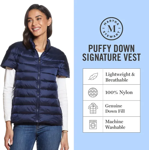 Miniatura 4 de Martha Stewart - Chaleco inflado de mujer - Chaqueta de plumón para mujer