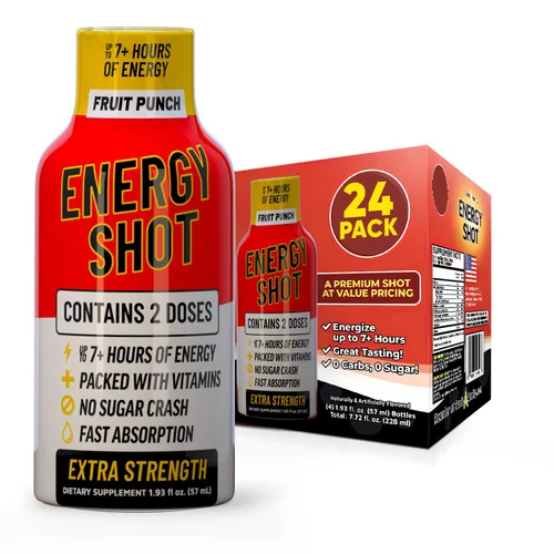 Miniatura 23 de Blue Raspberry Extra Strength Energy Shot 12 unidades – 260 mg de cafeína natural B12 B6 – Apoyo de energía y enfoque – 2 porciones sin azúcar Té