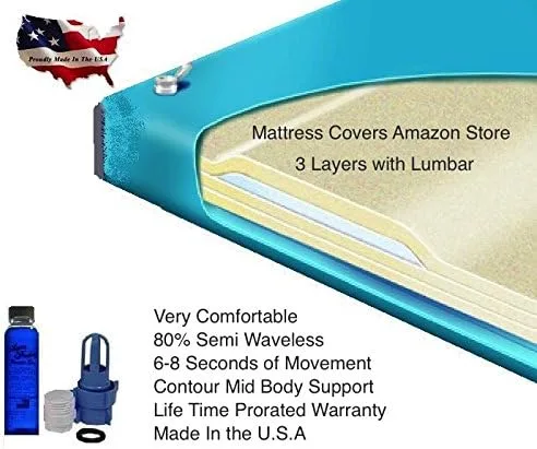 Miniatura 2 de Colchón de cama de agua súper individual 80% semi sin ondas con lumbar