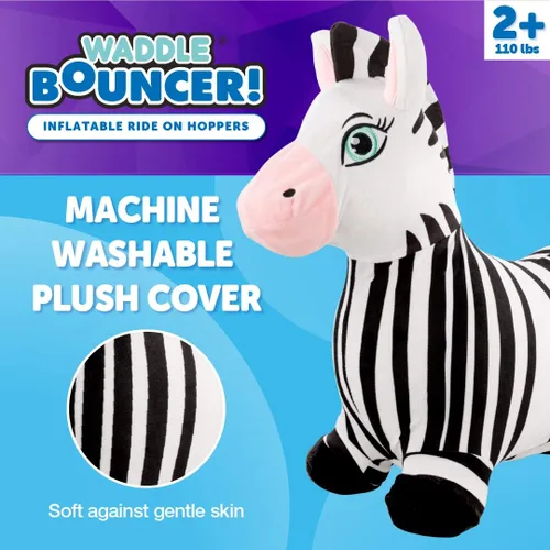 Miniatura 2 de WADDLE Bouncy Hopper - Peluche inflable de animales para interiores y exteriores, juguete para niños pequeños y niños, bomba incluida, niños y niñas