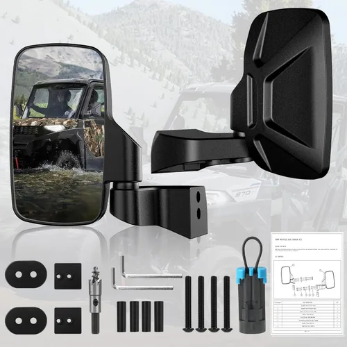 Miniatura 6 de Espejos Laterales Ranger Montados en Puerta, Espejos Laterales UTV Esploratori para Puerta Completa Polaris Ranger Compatible con Polaris Ranger