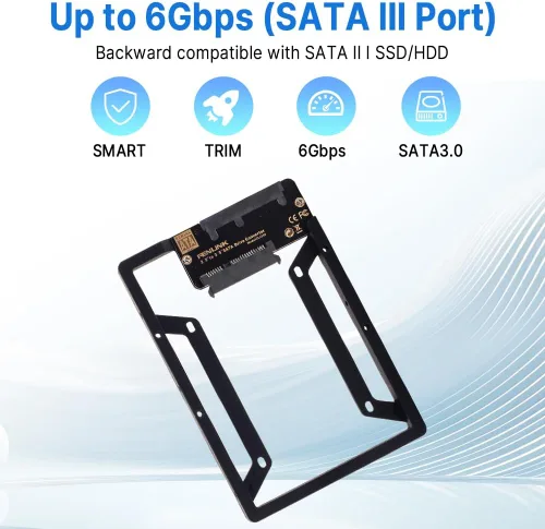Miniatura 5 de Convertidor de unidad SATA de disco duro interno SSD de 6 GB de 2,5 pulgadas a 3,5 pulgadas