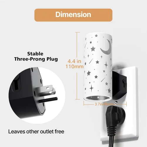 Miniatura 4 de Luces nocturnas LED enchufables a la pared, paquete de 2 luces nocturnas brillantes de 3000 K, sensor de atardecer a amanecer, regulable de 0 a 100