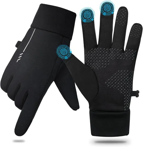 Guantes de invierno para hombres y mujeres, guantes térmicos para correr con forro polar para clima frío, guantes ligeros y cálidos para nieve,