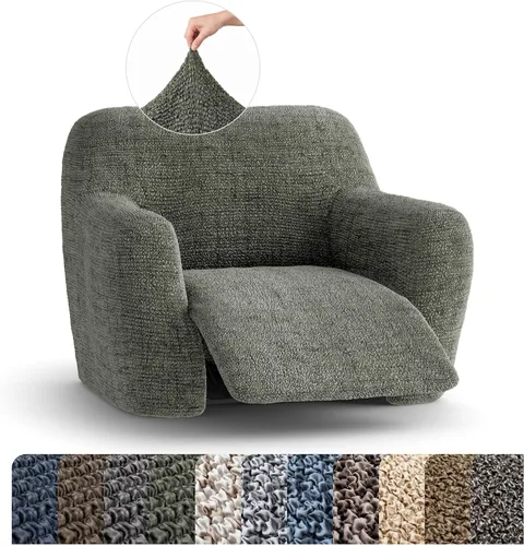 PAULATO BY GA.I.CO. Funda reclinable – Funda de ajuste suave – Protector elástico de muebles reclinables de 1 pieza – Tela estampada hipoalergénica