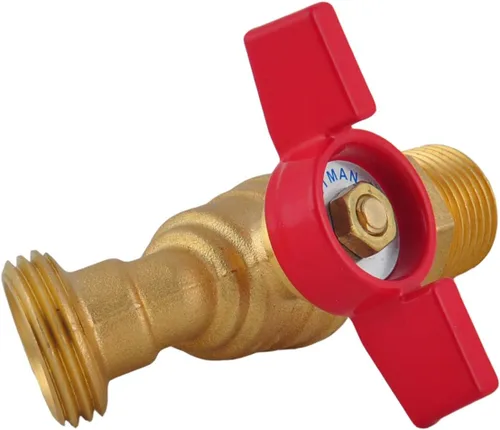 Miniatura 4 de LD Valve - Manguera macho Bibb 1/2 pulgada MIP X 3/4 pulgadas MHT para riego de jardín, babero de manguera de cierre de 1/4 con mango en T