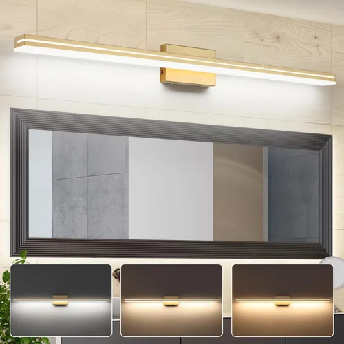 Miniatura 22 de SineRise Barra de Luz LED Moderna para Tocador de Baño de 16 Pulgadas, Accesorios de Iluminación de Pared de Baño Modernos de Acrílico Cromado Sobre