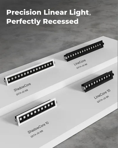 Miniatura 3 de SCON Focos empotrados de matriz ajustable de 10 W, paquete de 4 unidades, 5 CCT 3000-6500K de aluminio LED lineal, luz descendente con molde