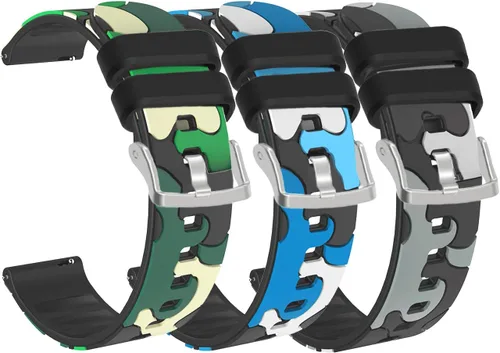 FitTurn Correa de reloj compatible con Huami Amazfit GTS y Amazfit GTR 1.654 in Smart Watch Reemplazo suave estilo camuflaje silicona 0.787 in