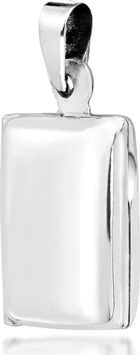 Miniatura 2 de AeraVida Colgante rectangular simple y elegante para recuerdos preciosos y medallones grabables, collar de cadena de plata de ley 925