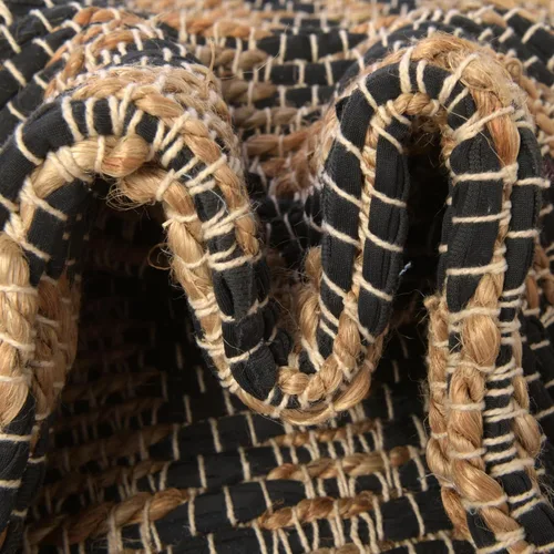 Miniatura 7 de Unique Loom Chindi Jute Collection - Alfombra rectangular (2 x 3 pies 1 pulgada, color negro y azul marino)