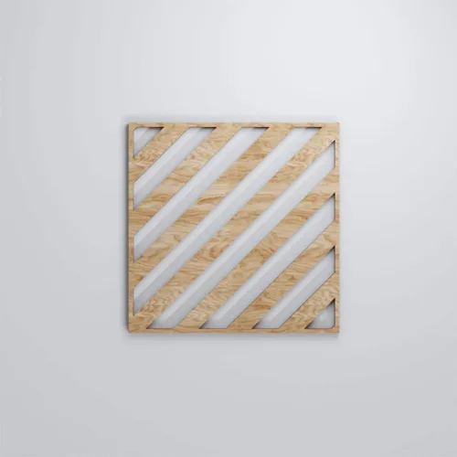 Miniatura 5 de 7 3/8"W X 7 3/8"H Rothwell extra pequeños decorativos Rothwell paneles de pared de madera calado, roble rojo