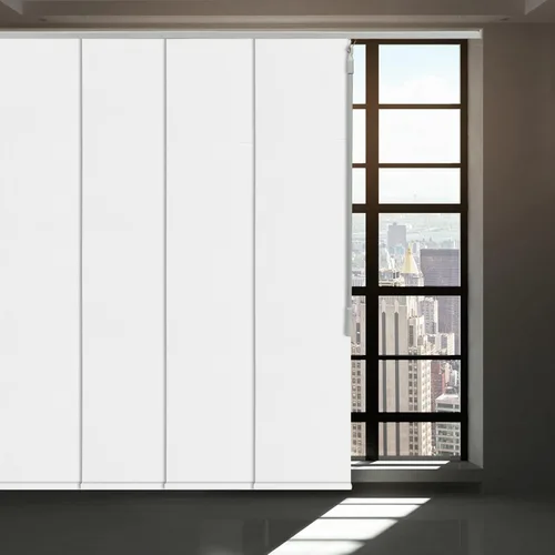 Miniatura 8 de Persiana de Panel Deslizante sin Cordón con Bloqueo Total, Persiana Vertical con Riel de 4 o 6 Rieles para Ventana Corrediza y Puerta de Patio, Gris