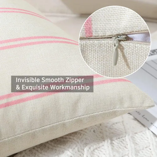 Miniatura 7 de OTOSTAR Fundas de almohada impermeables para exteriores de 18 x 18 pulgadas, diseño geométrico, decorativas, cuadradas, modernas, para jardín, Rosa