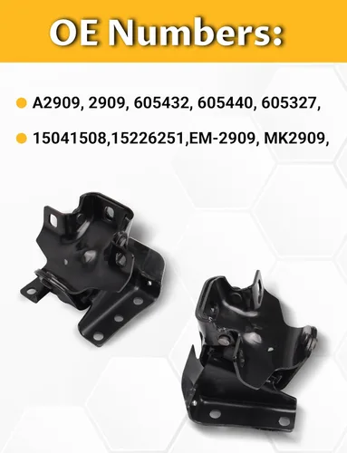 Miniatura 4 de Soportes del motor del motor izquierda y derecha 2pcs, reemplazo OE A2909 Silverado 1500 1999-06 (4.8L/5.3L/6.0L), 2002-06 Escalade (5.3L/6.0L)