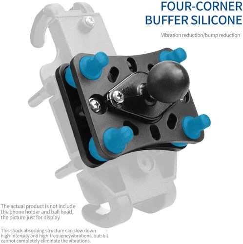 Miniatura 3 de Qiilu Soporte de teléfono para motocicleta con amortiguación de vibraciones, soporte para teléfono móvil de motocicleta, soporte para teléfono móvil