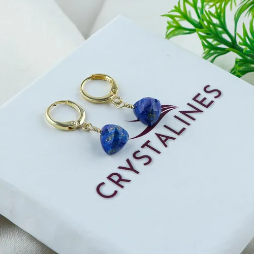Miniatura 29 de Aretes de aro de cristal afganita natural Piedras afganas de alto grado Aretes chapados en plata Gota lisa Joyas de piedras preciosas hechas