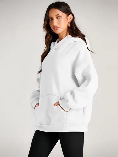 Miniatura 253 de Trendy Queen - Sudaderas extragrandes con capucha para mujer, suéteres de manga larga, sin botones, de vellón, de otoño, ropa de invierno