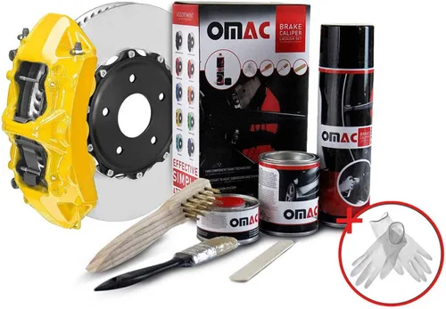 Kit de pintura para pinza de freno OMAC de alta temperatura, revestimiento resistente al calor, sistema basado en pintura epoxi, amarillo de