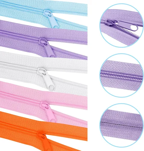 Miniatura 4 de DOITEM 31 yardas, 10 unidades de cremalleras de costura #3, cremalleras de bobina de nailon surtidos para coser con 40 deslizadores de cremallera