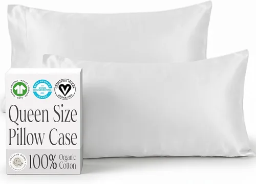 Miniatura 13 de Delilah Home Juego de sábanas de 300 hilos 100 % algodón orgánico, verificado por GOTS y Vegan.org, ropa de cama de satén de 300 hilos,