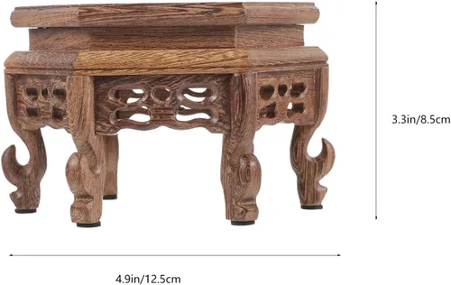 Miniatura 3 de Didiseaon Taburete de madera para plantas, soporte de exhibición chino, soporte retro para maceta, estante decorativo para jardinera, estante