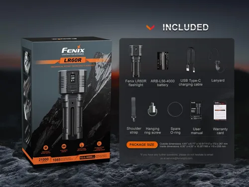 Miniatura 6 de fenix LR60R 21000 lúmenes recargable 3,559.7 ft reflector de largo alcance con pantalla OLED