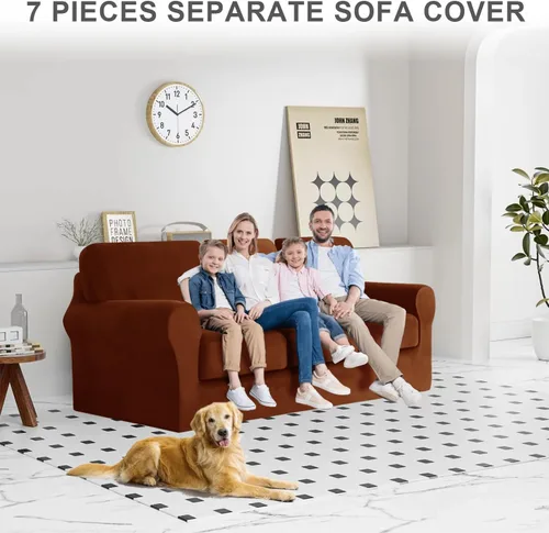 Miniatura 154 de Funda para Sofá de Terciopelo, Fundas Elásticas para Sofá para Funda Principal Separada/Respaldos y Cojines de Asiento, Funda para Sofá, para Fundas