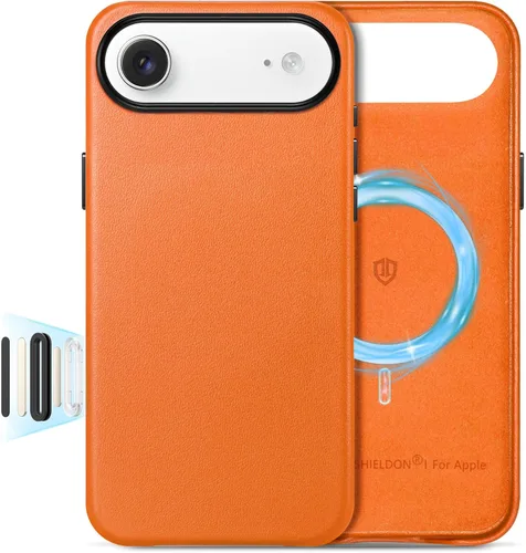 Miniatura 26 de SHIELDON Funda de cuero genuino para iPhone 17 Pro Max de 6.9 pulgadas 2025, [botón de la cámara actualizado], compatible con Magsafe, carga Azul