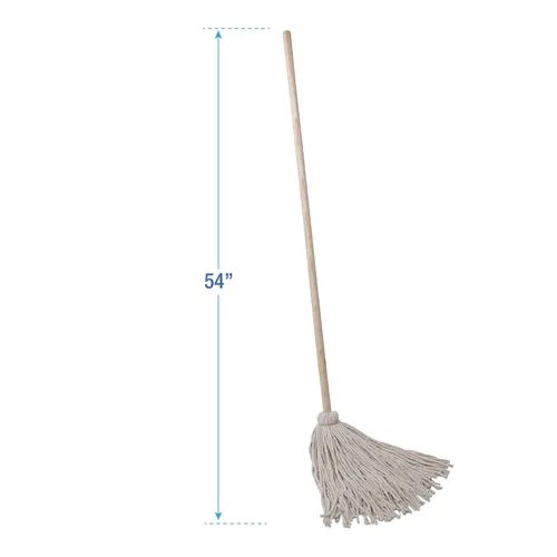 Miniatura 2 de Boardwalk BWK124C - Trapeador de cubierta; mango de madera de 54 pulgadas, cabeza de fibra de algodón de 24 onzas (paquete de 6)
