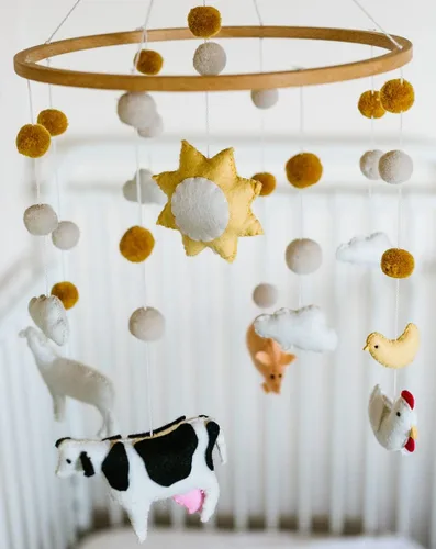 Miniatura 4 de Móvil para cuna de bebé – Móvil colgante de madera para cuna, decoración de guardería para niños y niñas, regalo perfecto de ducha