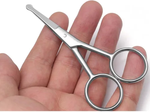 Miniatura 4 de Tijeras de manicura prémium de punta redondeada, multiusos, de acero inoxidable, para cutículas, pedicura, belleza, para uñas, cejas, pestañas, piel