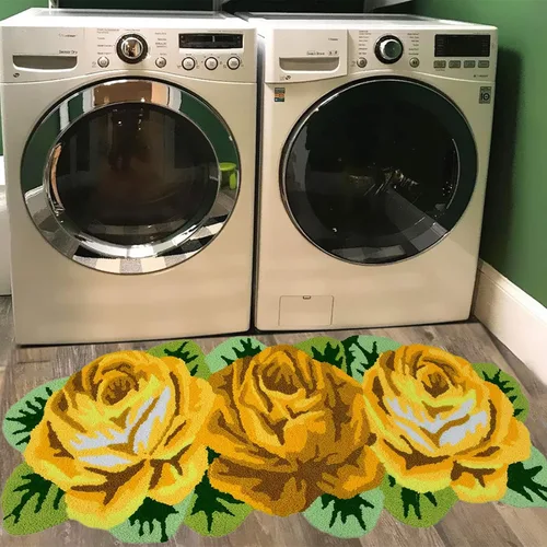 Miniatura 13 de UKELER Alfombras de baño con rosas rojas para baño, antideslizantes, absorbentes, alfombras de cocina, peludas, suaves, para dormitorio de niñas
